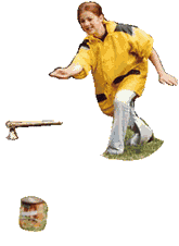 Hit cans with a Tomahawk