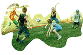 Dodge ball - a ball throwing and catching game for teams - for 12-30 players.