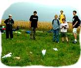 The self made paper planes are tested for their flight distance and time they spend in the air.