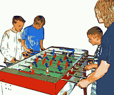 A table football tournament is a program points for a whole group session.