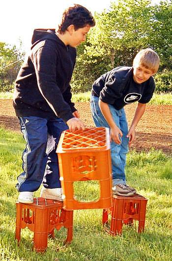 Relay Games with beer crates